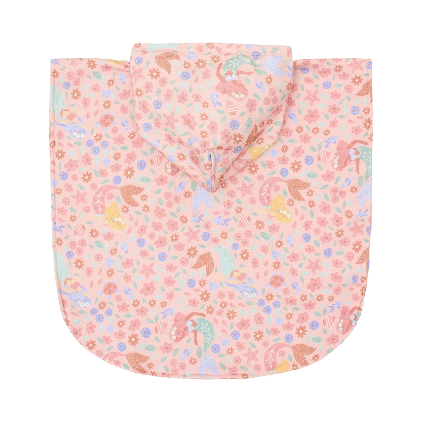 Poncho Mare Bimba 'Dreamy Mermaid' in Mussola e Spugna (Cotone Biologico)
