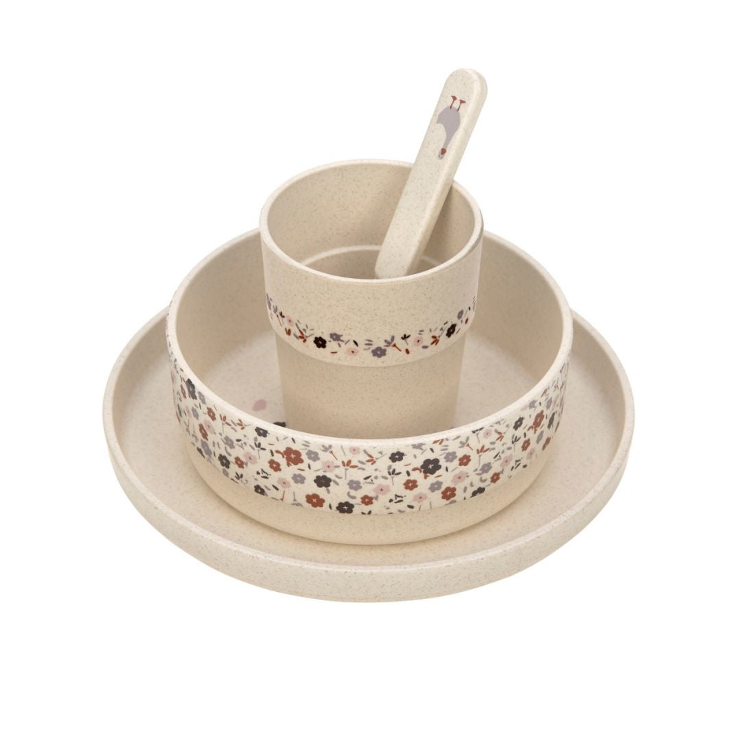 Set piatti 4 pezzi - Ciotola, piatto,bicchiere e cucchiaio