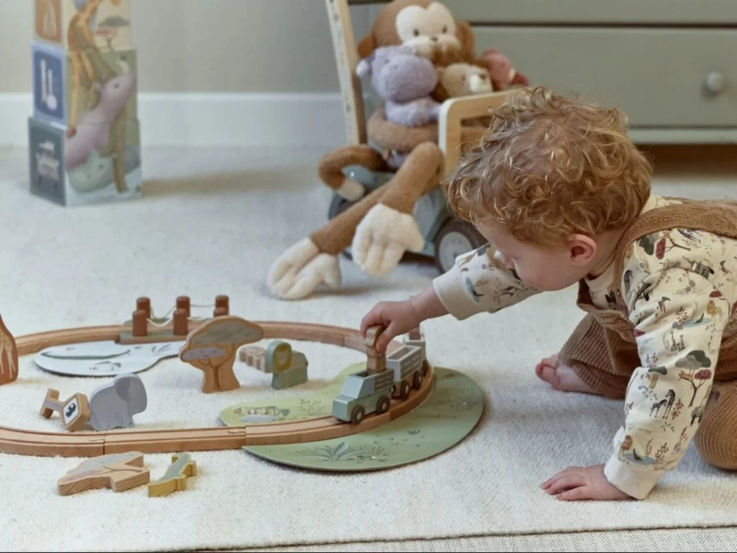 Pista e Treno in Legno 'Safari Friends' FSC® Little Dutch (18+ Mesi)