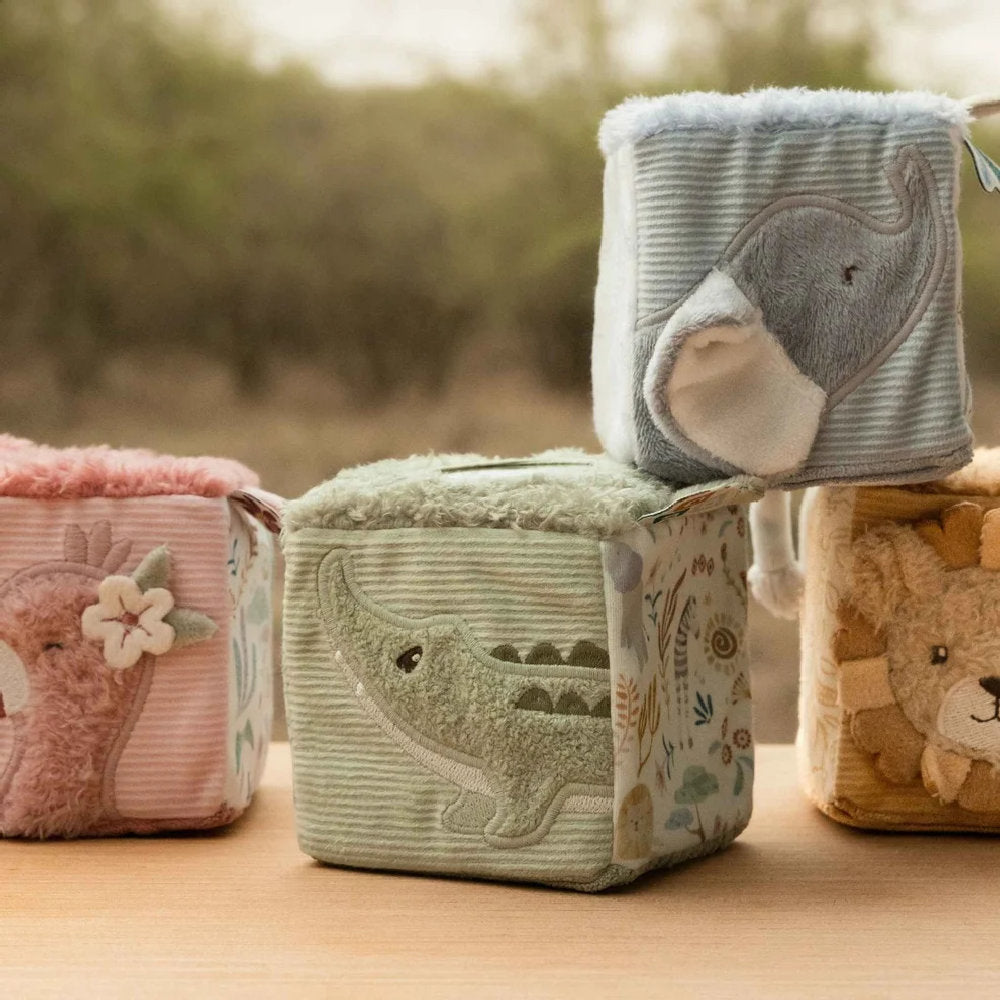 Set di Cubi Morbidi Sensoriali 'Safari Friends' Little Dutch - Da 0+ mesi
