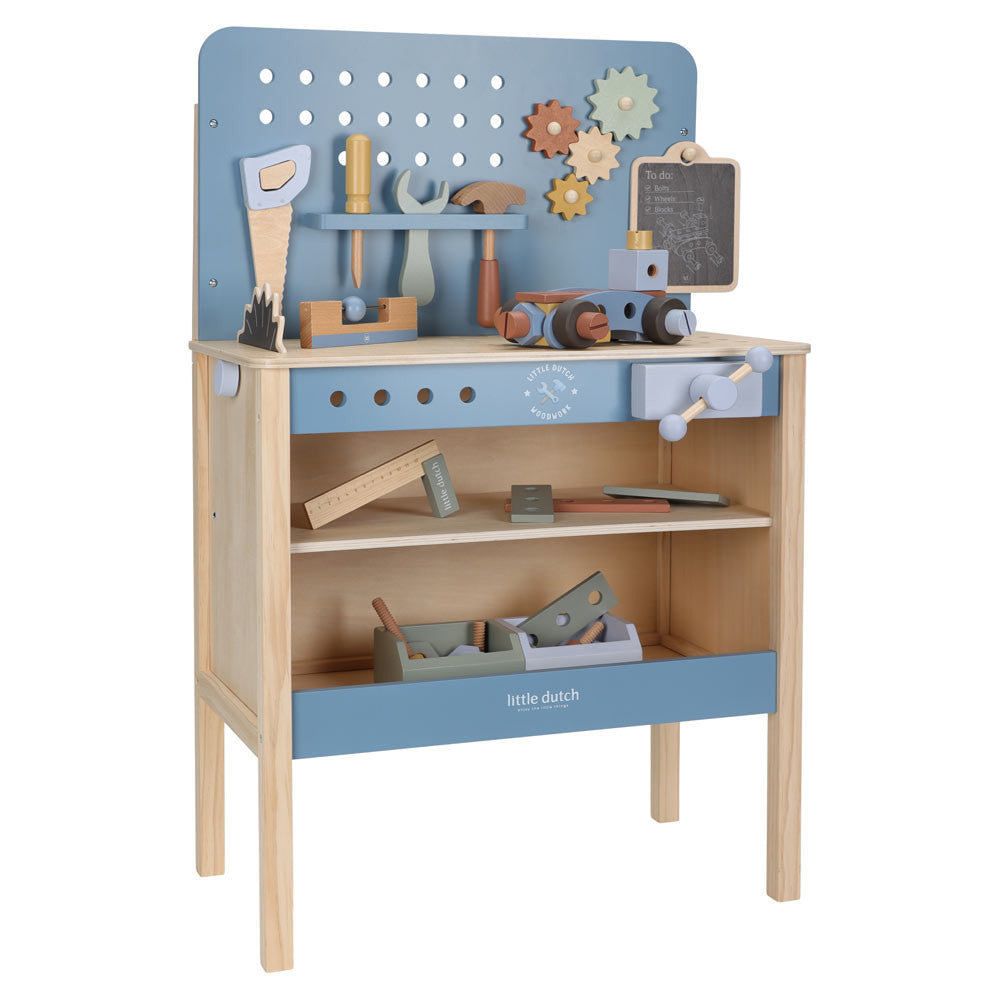 Banco da lavoro con attrezzi - in legno