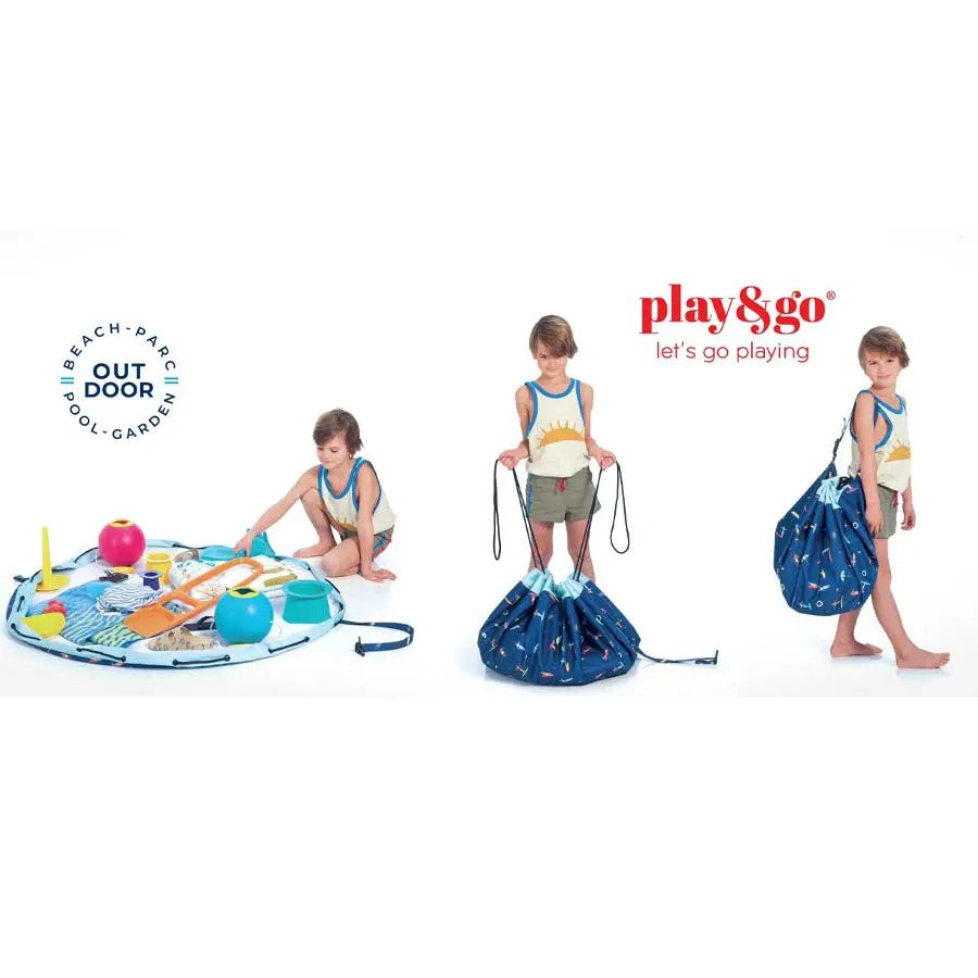 Sacco portagiochi e tappeto gioco da esterno 2 in 1