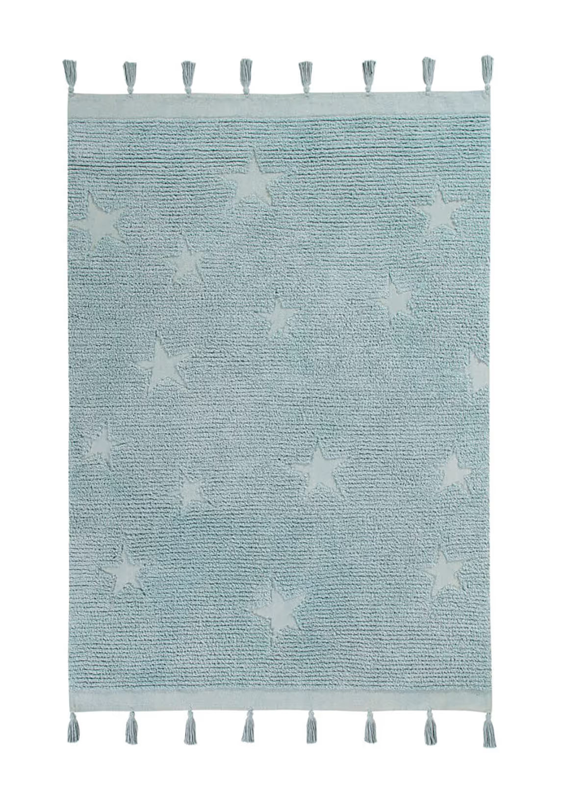 Tappeto Hippy Stars Aqua Blue - 120x175cm - Lavabile in lavatrice