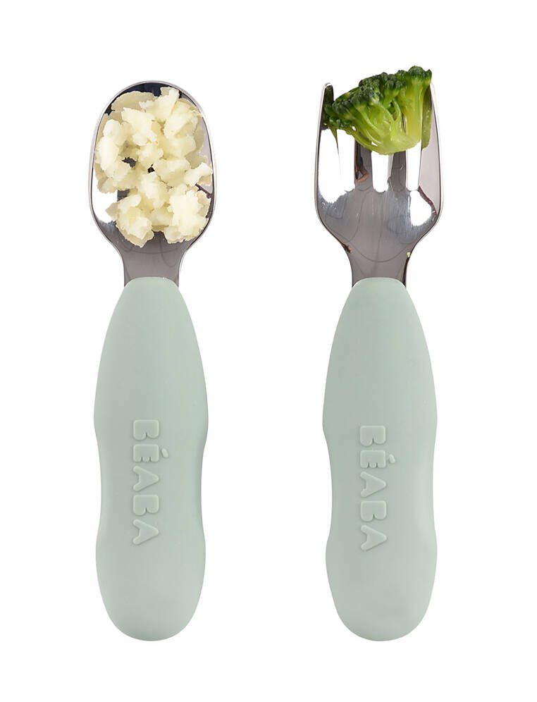 Set 2 posate educative in acciaio - Dai 10 mesi