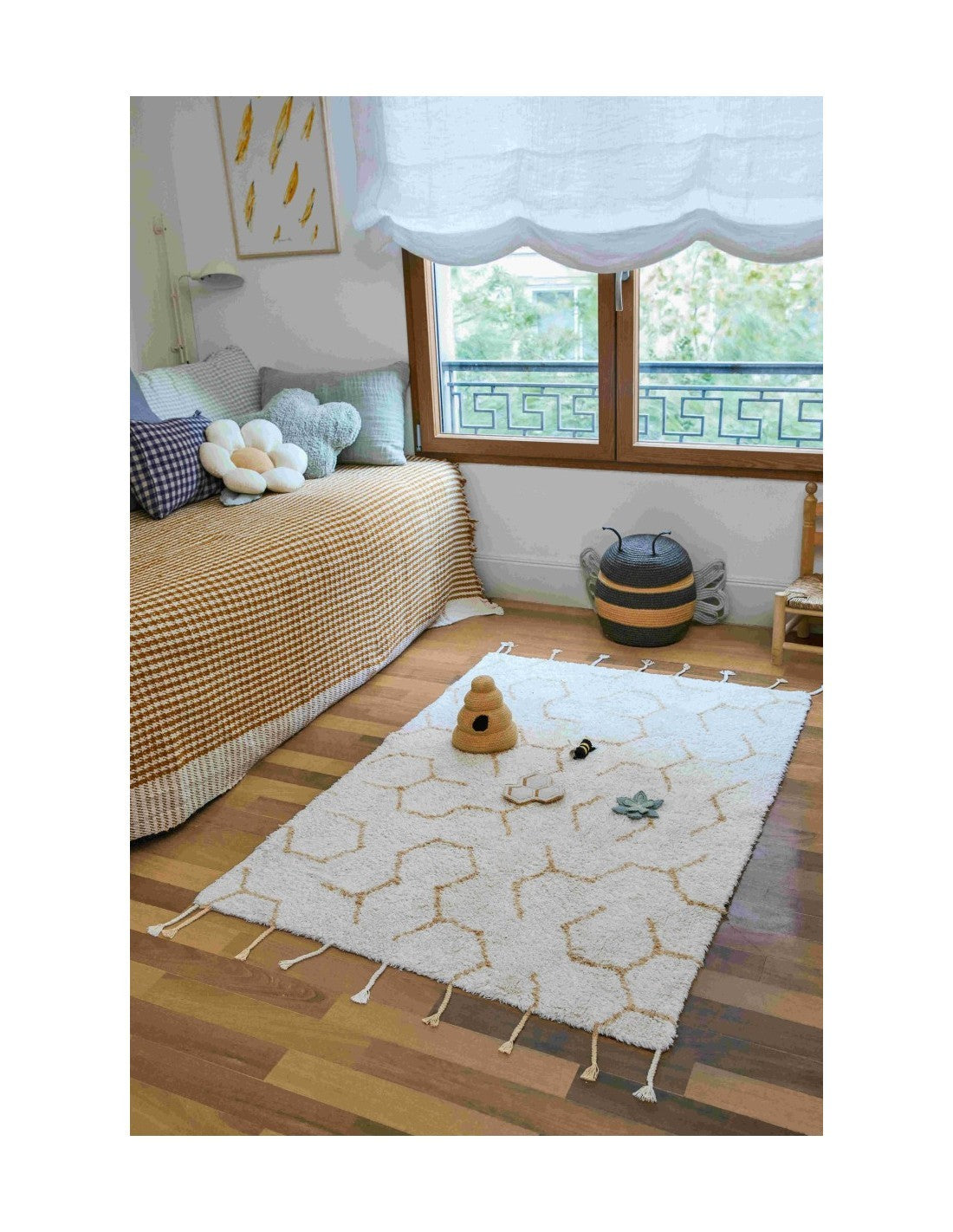 Tappeto da gioco lavabile Pollination - 90x130cm - Collezione Planet Bee