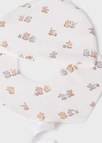 Set nascita completo: tutina corta, cappello, bavaglino e calzine