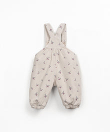 Salopette in twill con stampa