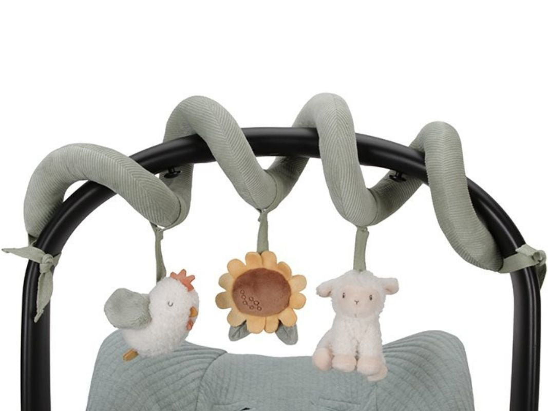 Spirale attività morbida in tessuto - Agganciala al lettino, ovetto o passeggino!