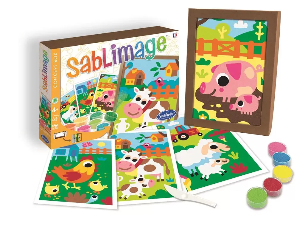 Set creativo con sabbia colorata