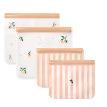 Sacchetti per il cibo ermetici riutilizzabili Rebus - 4 pezzi - Realizzati in PEVA 100% alimentare e resistente