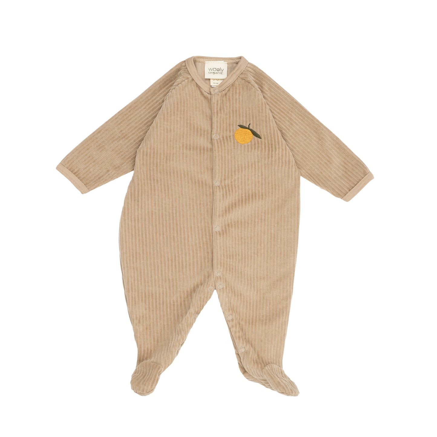 Tutina in velluto a coste ricamato con piedini