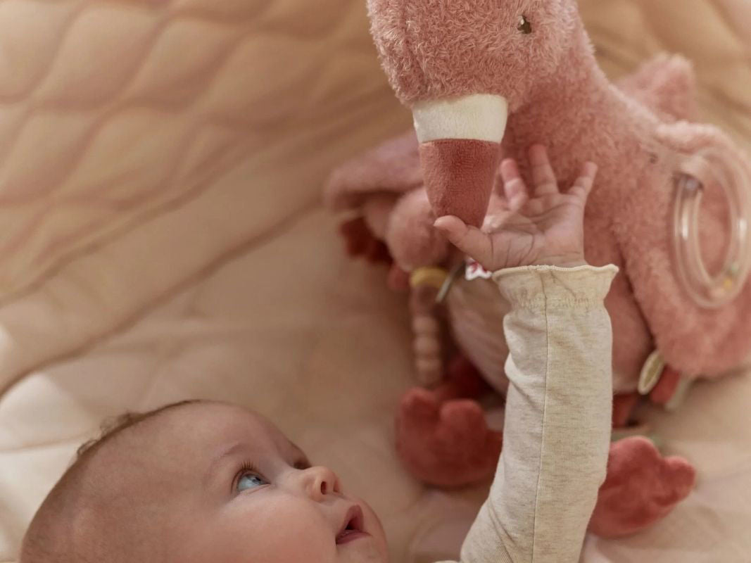 Peluche fenicottero Multi-attività sensoriale in tessuto Little Dutch - Da 0+mesi
