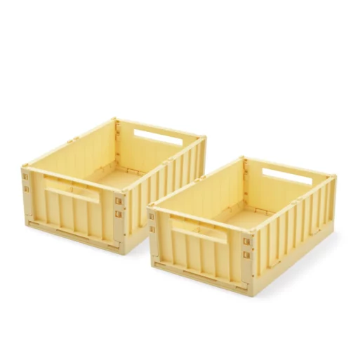 Cassetta portaoggetti ripiegabile e impilabile M - 2 pezzi - H13 x L25 x L36 cm