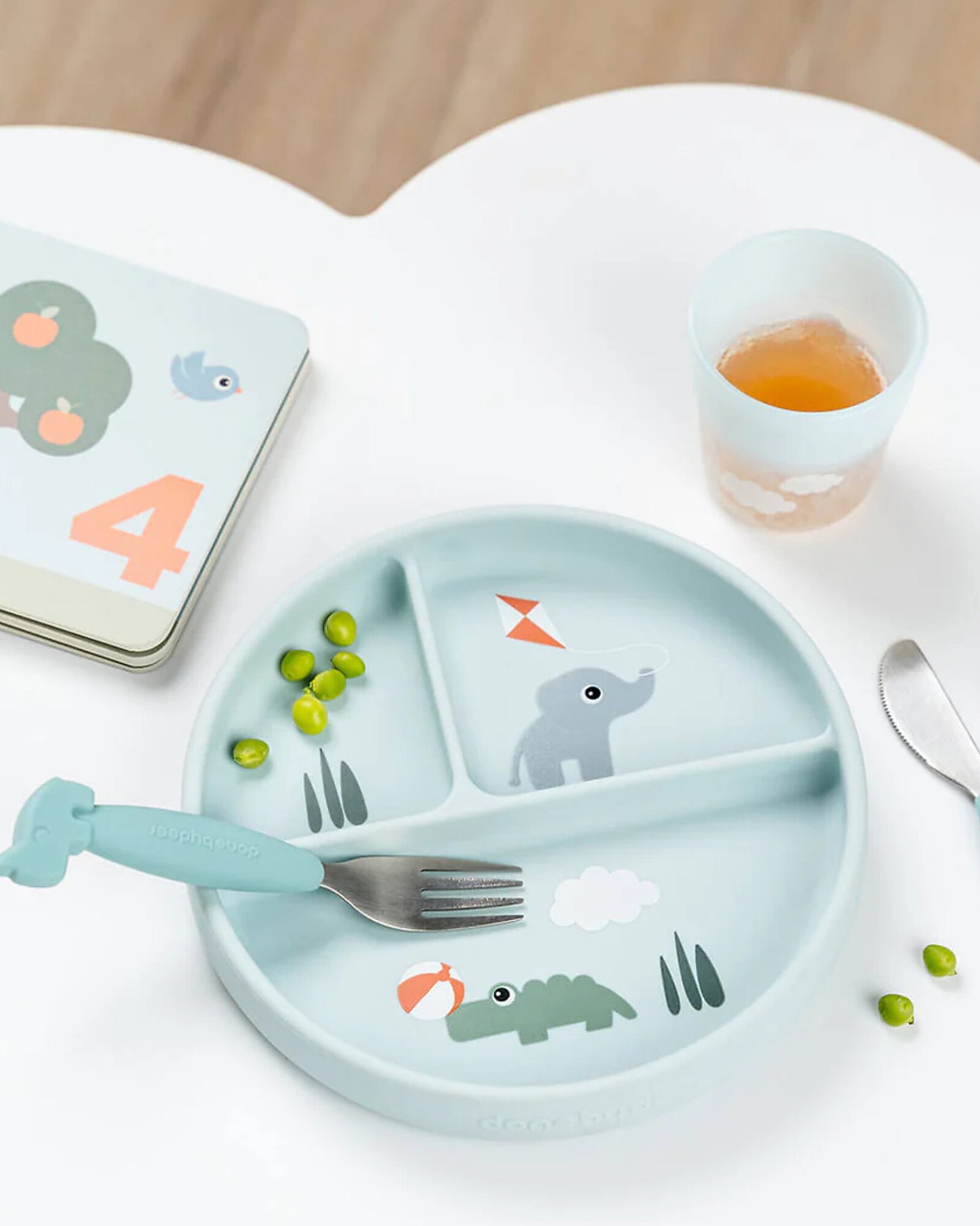 Stick&Stay Piatto con Scomparti - Playground - 100% Silicone