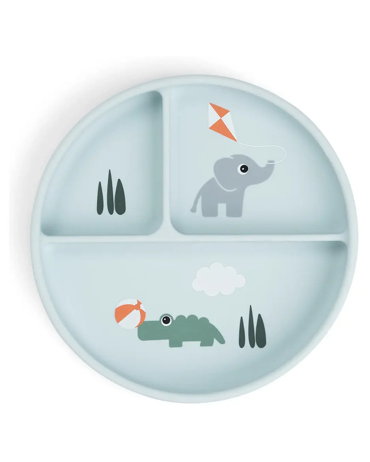 Stick&Stay Piatto con Scomparti - Playground - 100% Silicone