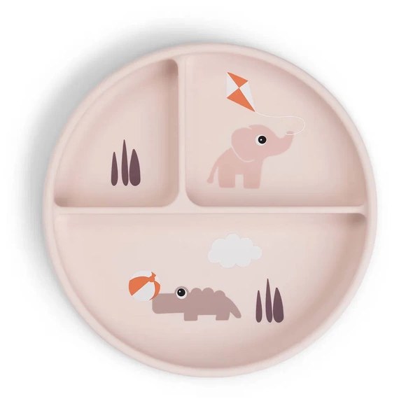 Stick&Stay Piatto con Scomparti - Playground - 100% Silicone