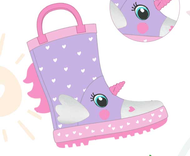 Stivali da pioggia Unicorno Cuori