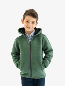 Giacca con cappuccio in lana antipioggia e antivento