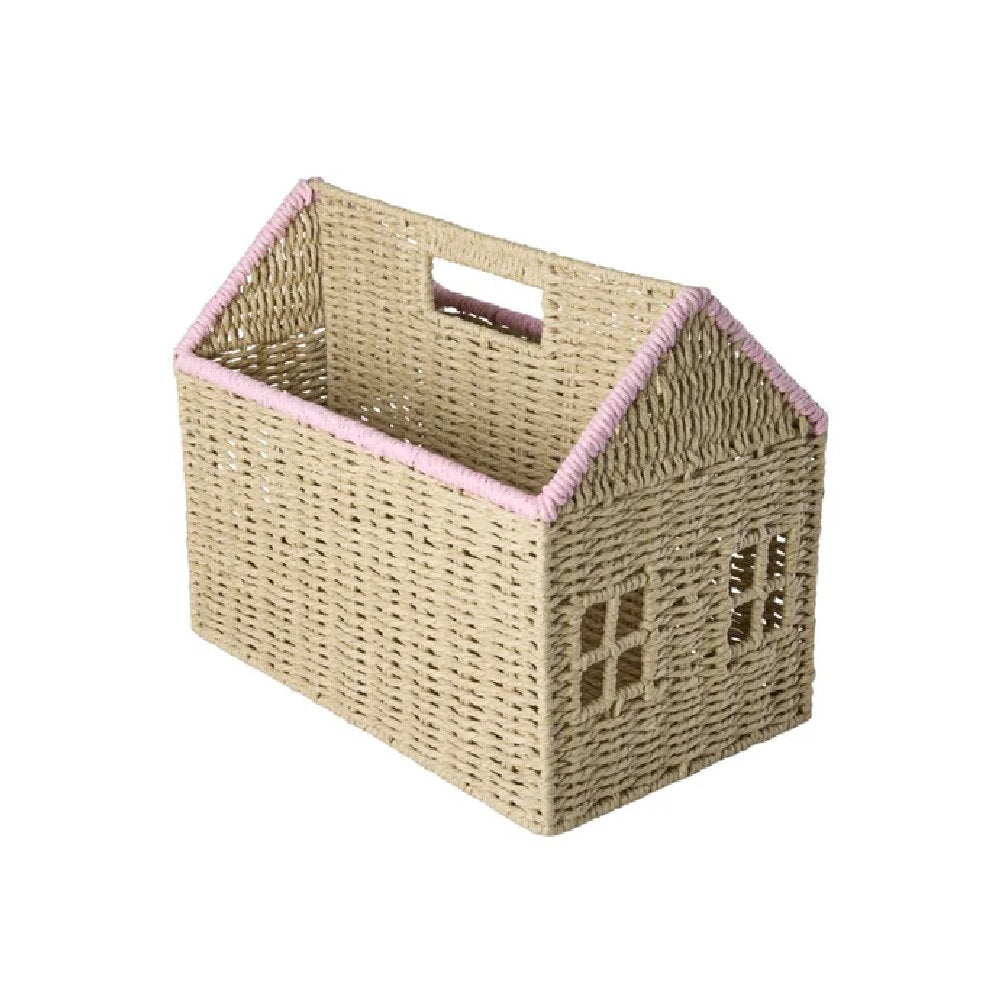 Casetta in rafia- Contenitore per libri - 21x30x35cm