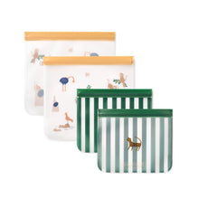 Sacchetti per il cibo ermetici riutilizzabili Rebus - 4 pezzi - Realizzati in PEVA 100% alimentare e resistente