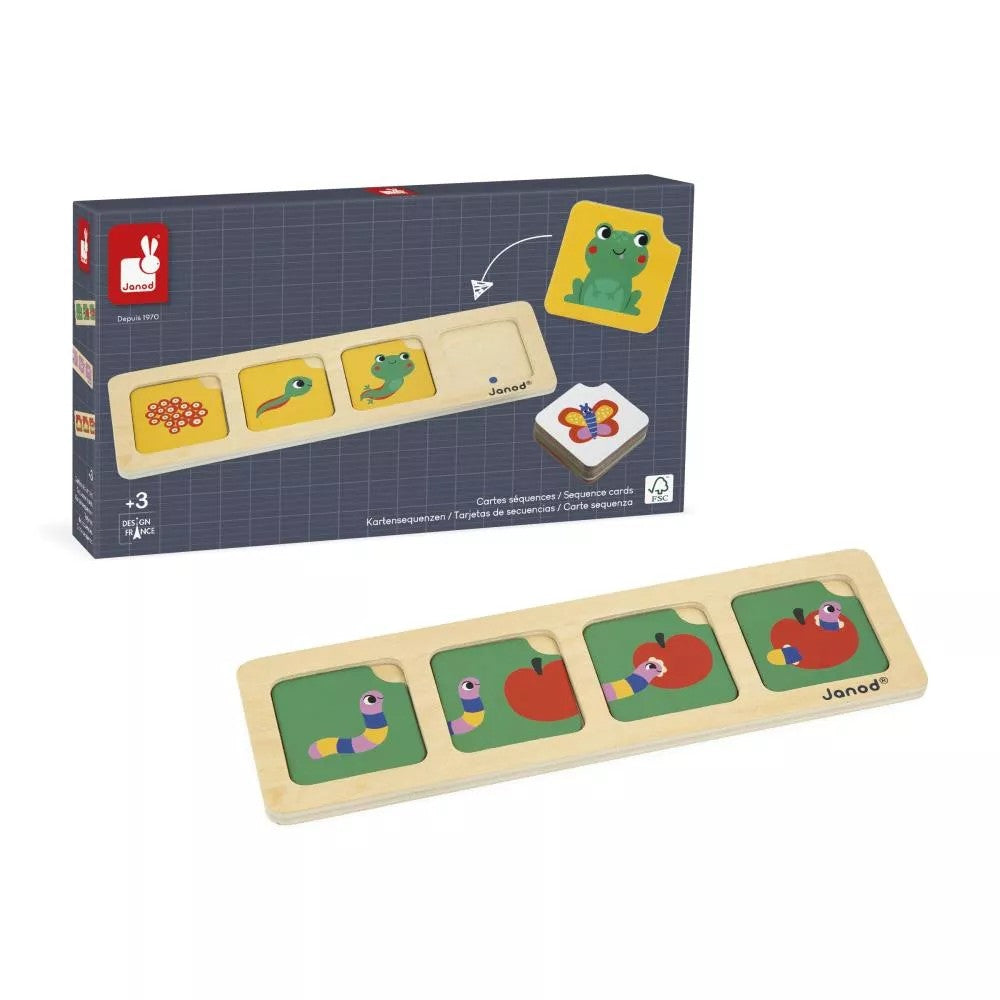Gioco educativo per bambini - carte sequenza - giardino