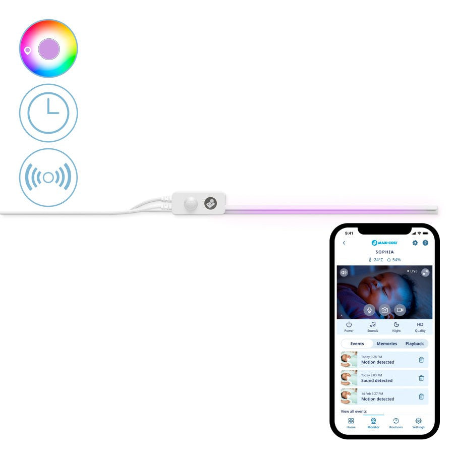 Luce sotto culla glow - connected home