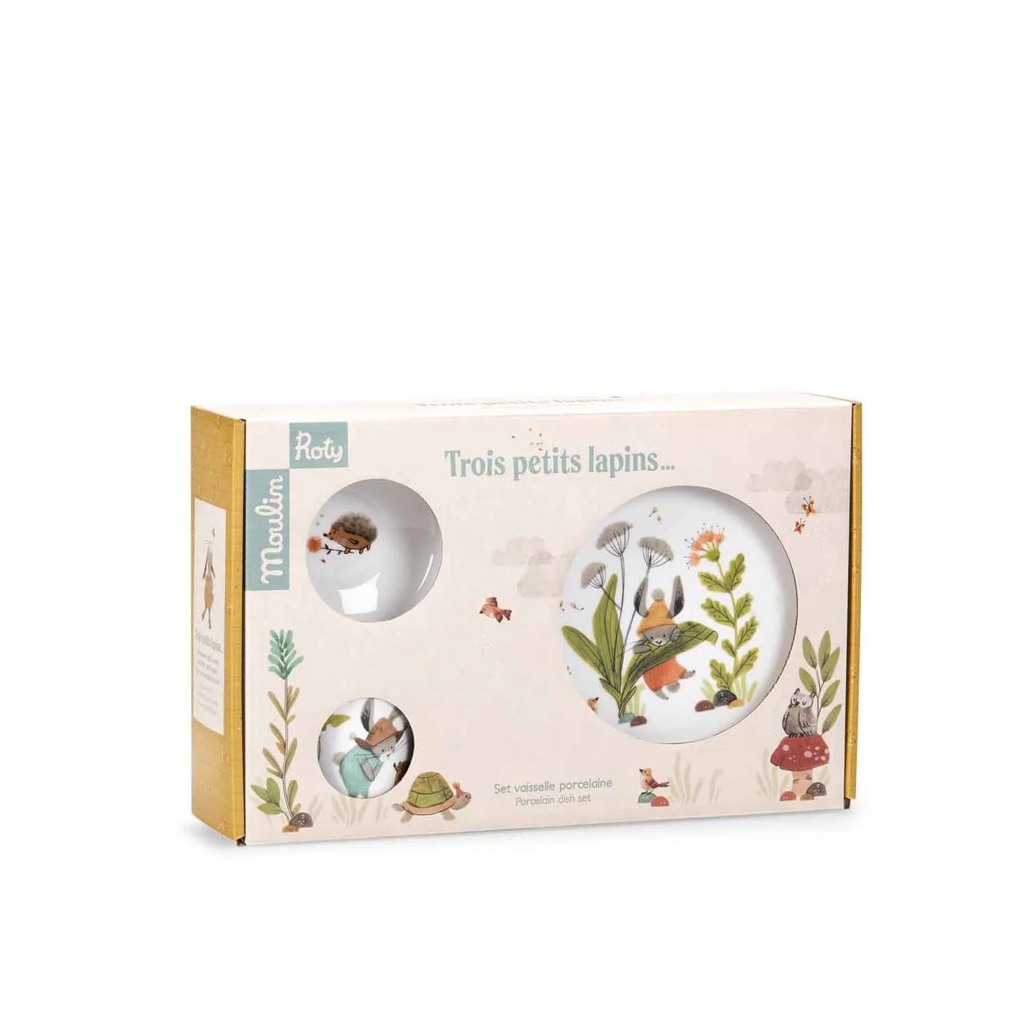Set di stoviglie in porcellana - trois petits lapins