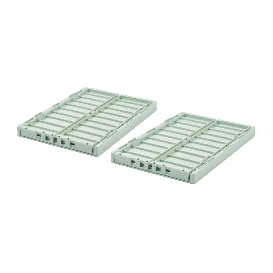 Cassetta portaoggetti ripiegabile e impilabile M - 2 pezzi - H13 x L25 x L36 cm