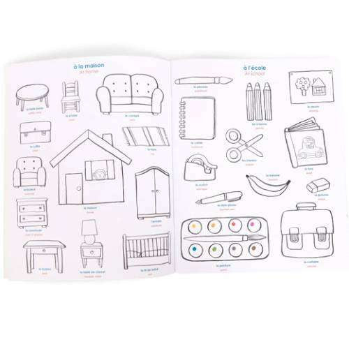 Libro da Colorare I Primi Passi - Moulin Roty - Les Popipop - Album con 125 Stickers