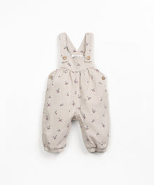 Salopette in twill con stampa