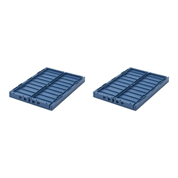 Cassetta portaoggetti ripiegabile e impilabile M - 2 pezzi - H13 x L25 x L36 cm