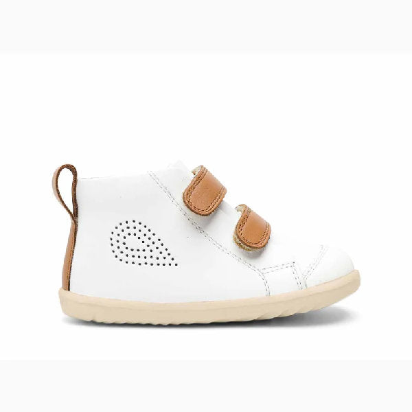 Scarpine Step Up Hi Court Bianco e caramello