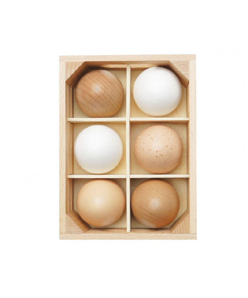 Confezione da 6 Uova Fresche in Legno FSC Le Toy Van
