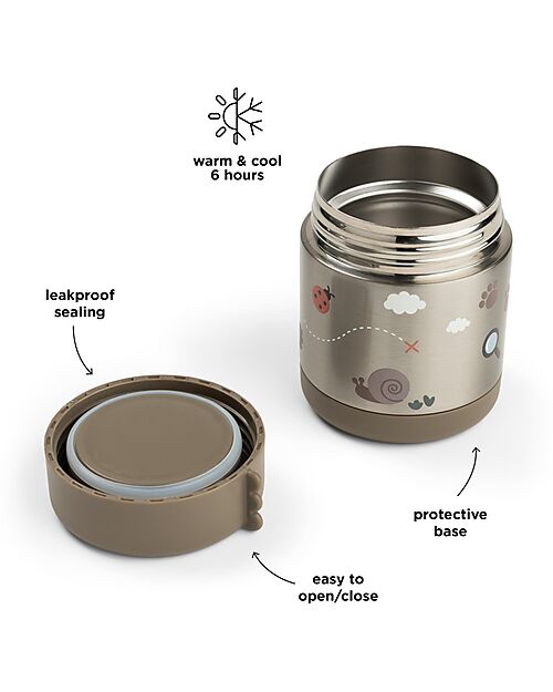 Contenitore Termico Porta Pranzo in Acciaio Inox 'Tiny Trails' (300ml)
