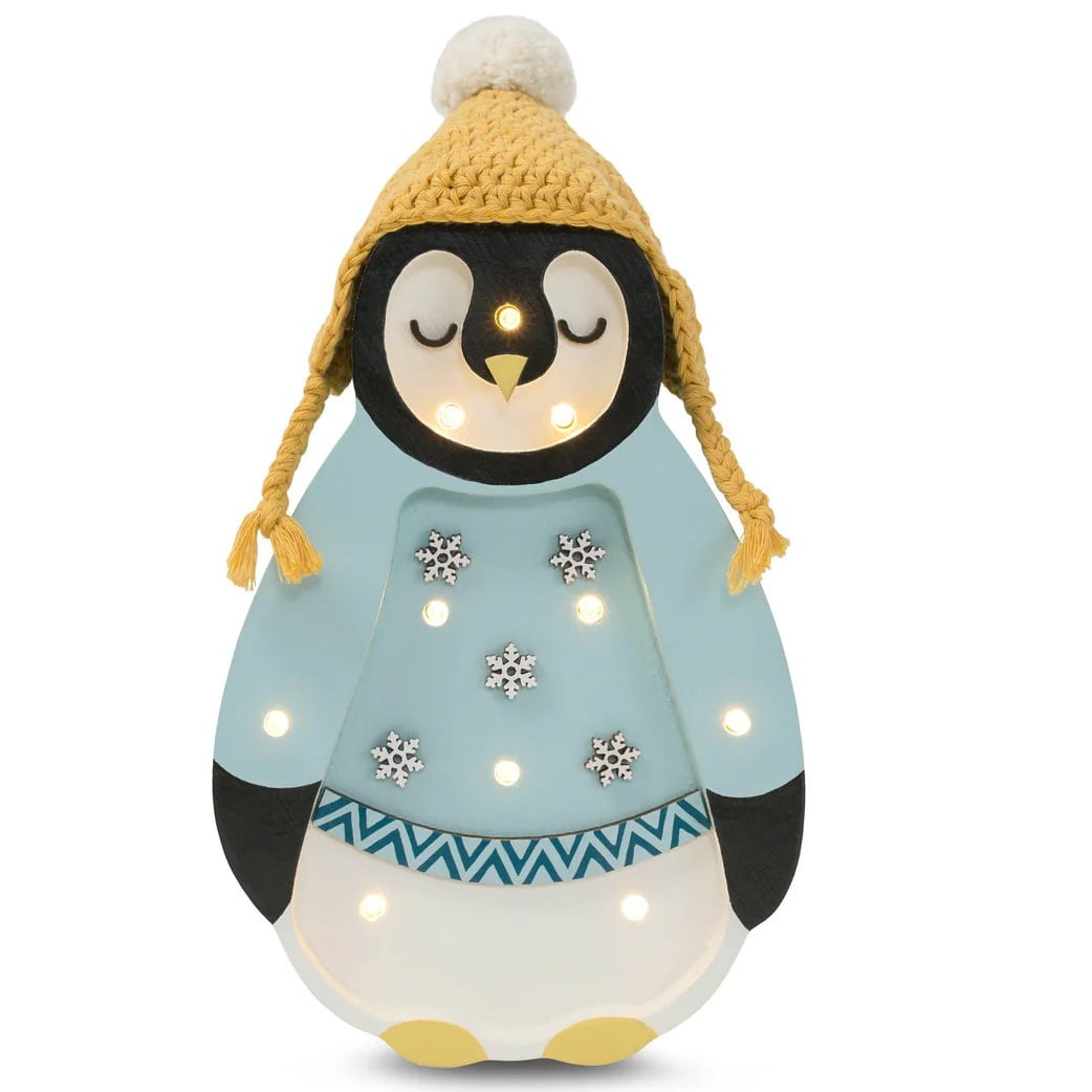 Mini lampada led baby pinguino natalizio con regolatore di luminosità - fatta a mano