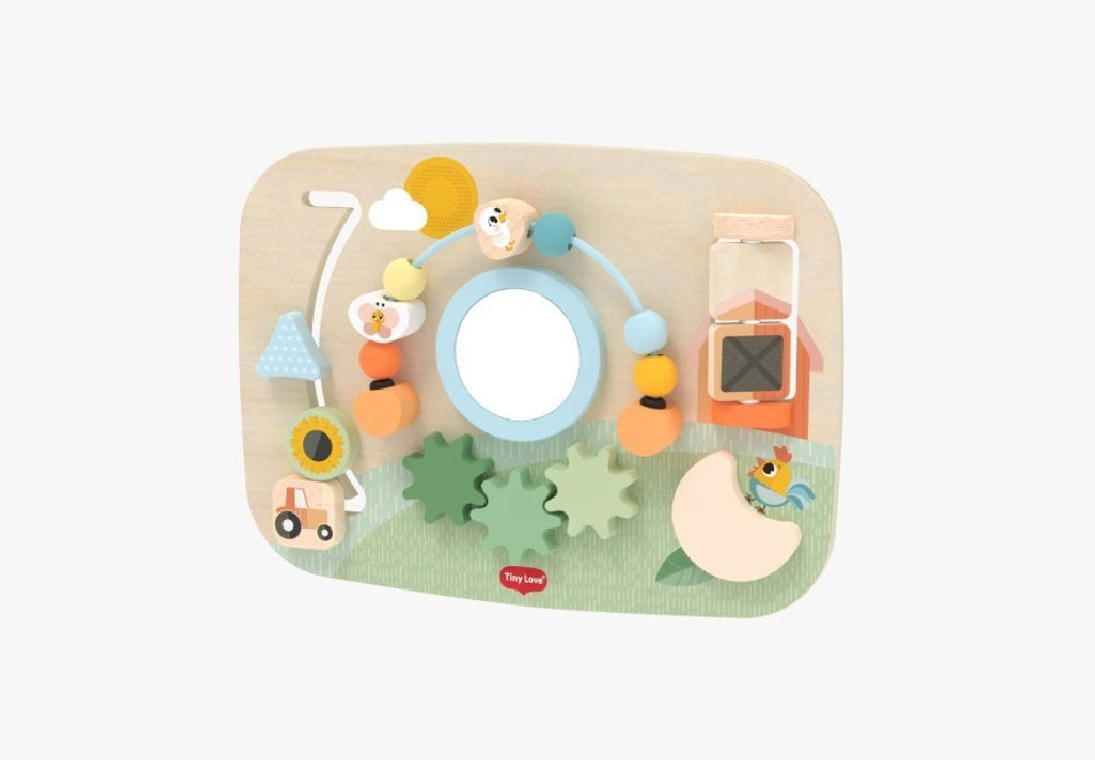Pannello Multiattività Sensoriale in Legno 'Wooden Busy Board - Farmers Funday'