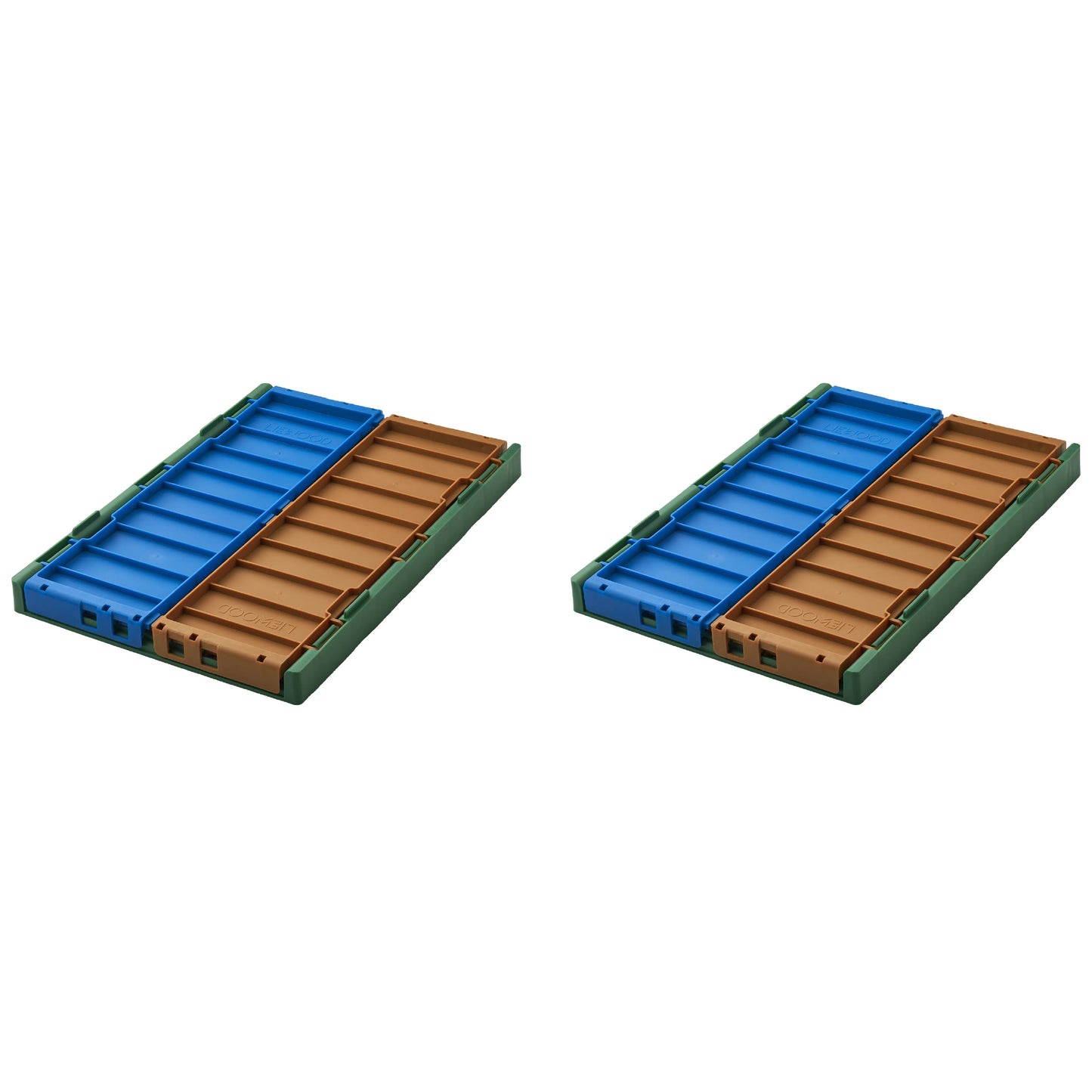 Cassetta portaoggetti ripiegabile e impilabile M - 2 pezzi - H13 x L25 x L36 cm