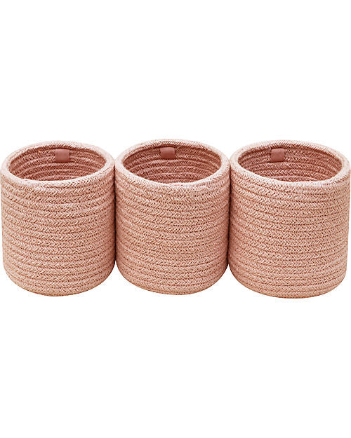 Set 3 Mini Cestini Portaoggetti da Culla 'Bamboo' - Vintage Nude
