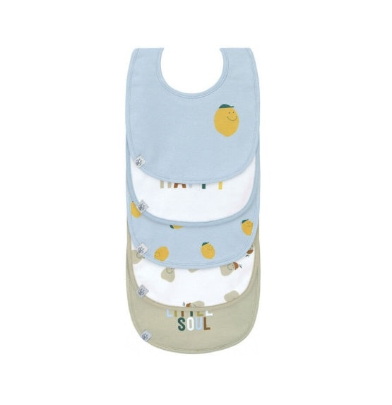 Set bavaglini impermeabili 5 pezzi - happy fruits