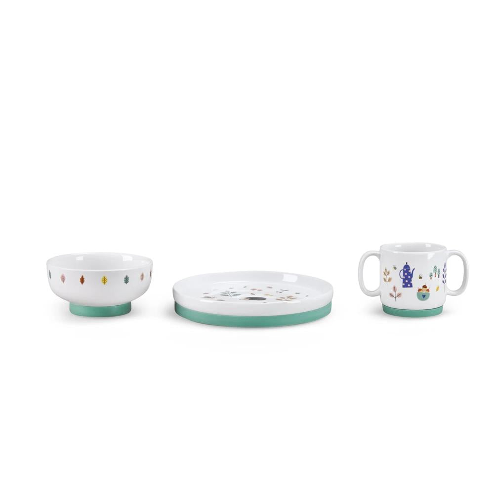 Set di stoviglie in porcellana - Con base antiscivolo