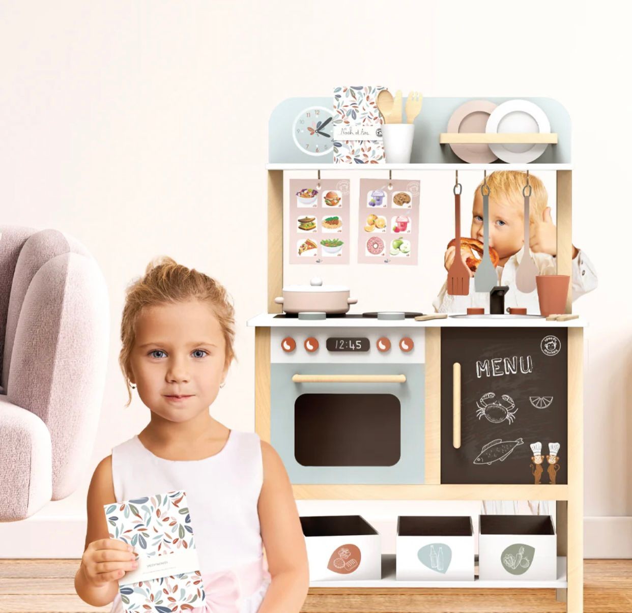 Cucina in legno Party con 20 accessori - Dai 3 anni