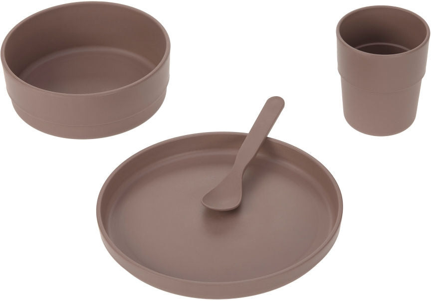 Set piatti 4 pezzi - Ciotola, piatto,bicchiere e cucchiaio