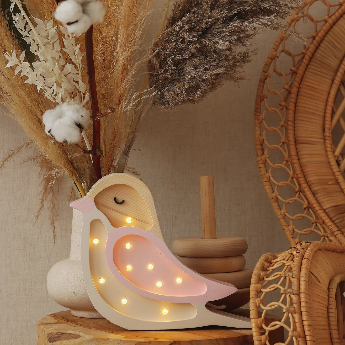 Lampada Uccellino Little Lights color fragola - Lampada LED