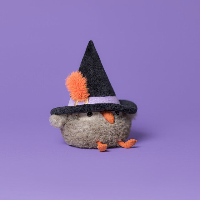 Peluche morbido Halloween civetta strega