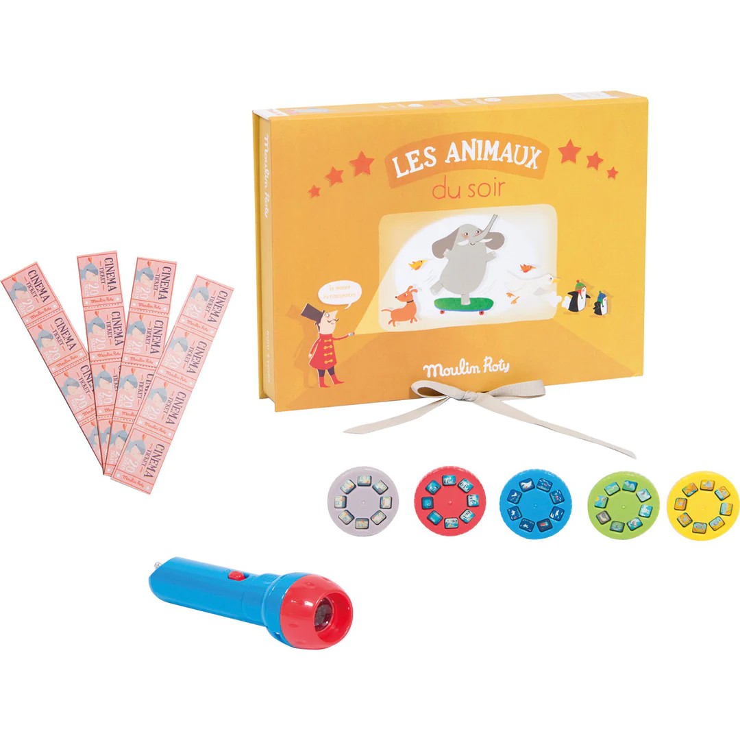 Cofanetto cinema con lampada proietta storie - animali