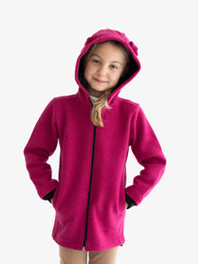 Giacca con cappuccio in lana antipioggia e antivento