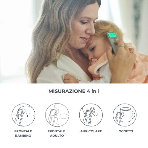 Termometro digitale frontale e auricolare