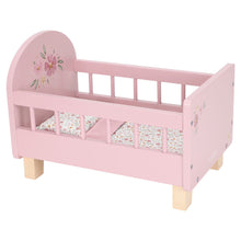 Lettino per bambole con tessile - In legno FSC