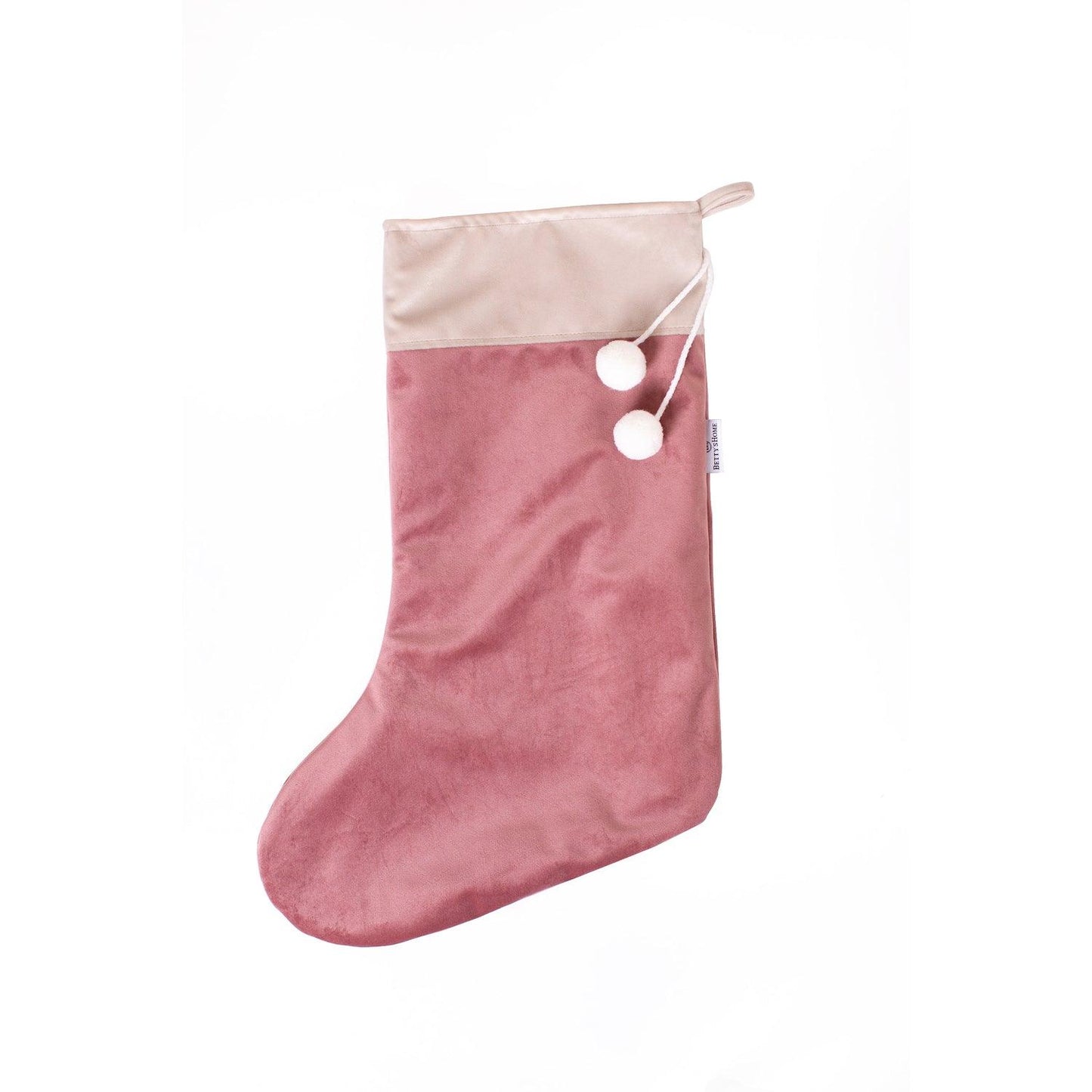 Calza natale in velluto rosa antico