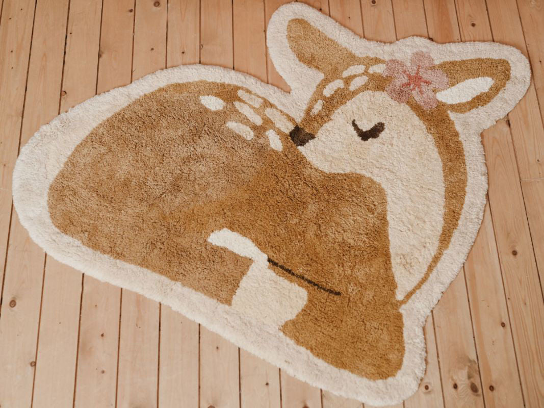 Tappeto cerbiatto 103x110cm - 100% Cotone organico